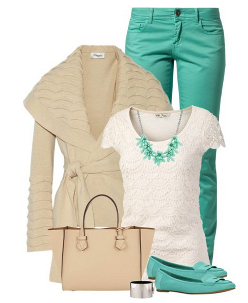Teal winter outfit