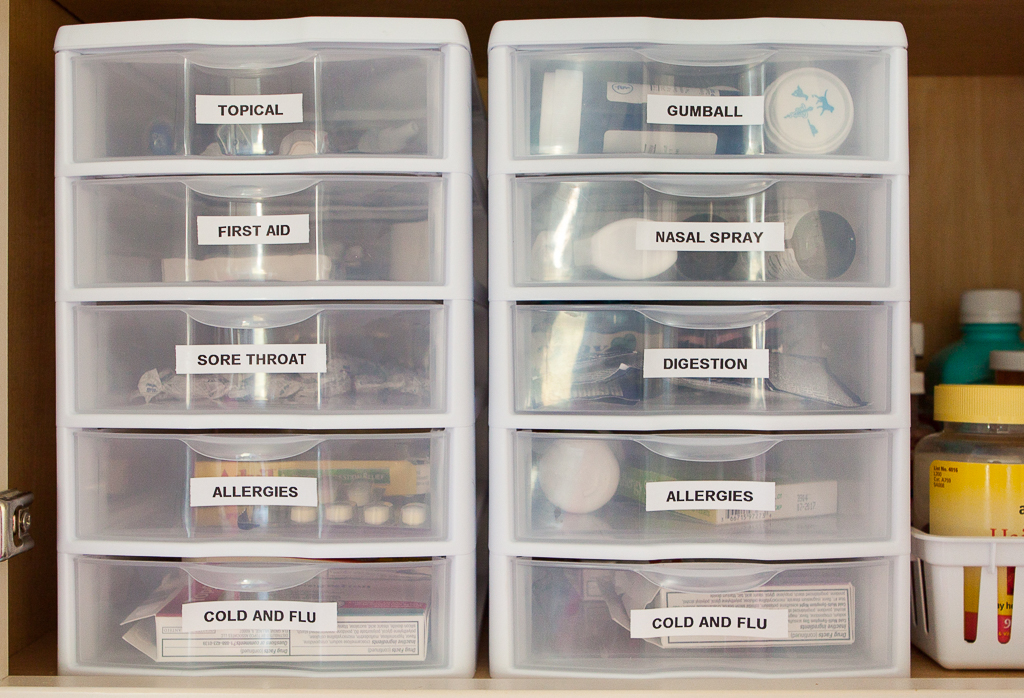 Organized medicine cabinet